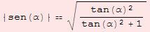 sen(α) tan(α)^2/(tan(α)^2 + 1)^(1/2)