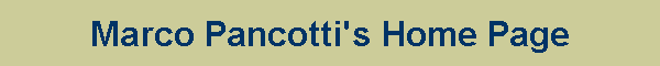Marco Pancotti's Home Page