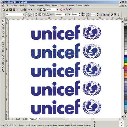 [Cinque marchi UNICEF acquisiti a risoluzioni differenti]