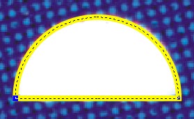 [Il semicerchio risultante dal trascinamento compiuto all'interno del perimetro del cerchio originale]