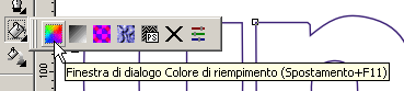 [Il pulsante che bisogna premere per aprire la finestra di dialogo 'Colore di riempimento']