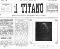 La prima pagina del Titano 31 luglio 1913