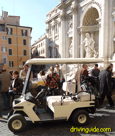 Golf cart tours of Rome - The "standard" at the Trevi Fountain