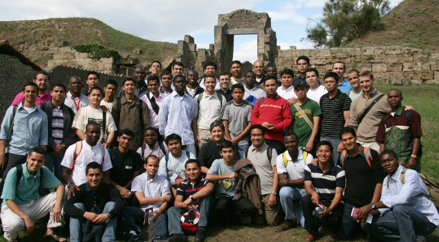 il gruppo dei seminaristi a Pompei