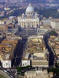 Basilica di San Pietro in Vaticano dall'alto